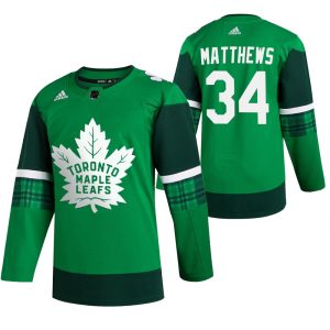 Toronto Maple Leafs Trikot Auston Matthews #34 Grün 2020 St. Patrick’s Day Leafs Forever